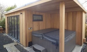 Yoga room with covered Hot Tub area