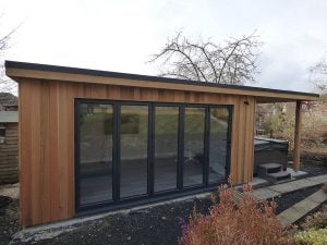 Yoga room with covered Hot Tub area